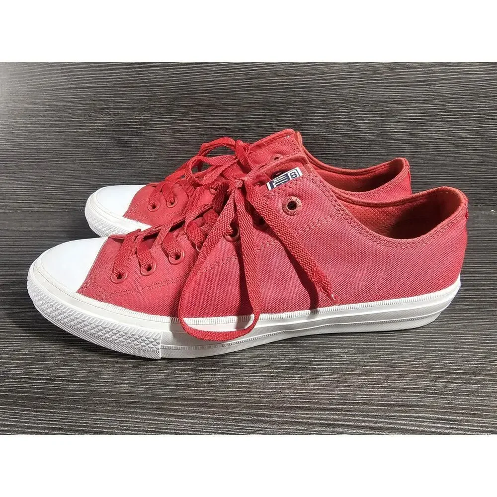 Converse All Star Chuck Taylor II Men's Size 10 Shoes Red White Low Top Sneakers
